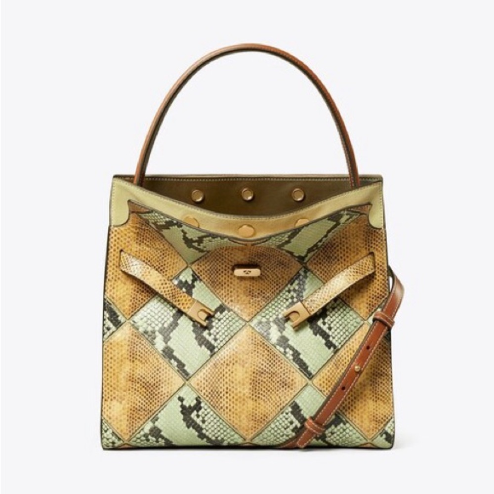 Like new Tory Burch Diamond Exotic Lee Radziwill double tote bag